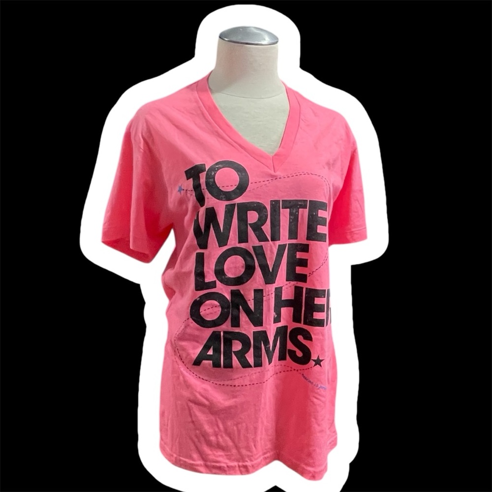 🖤 To Write Love On Her Arm 🖤: Women’s V-Neck Pink T-shirt • Large • NWOT •